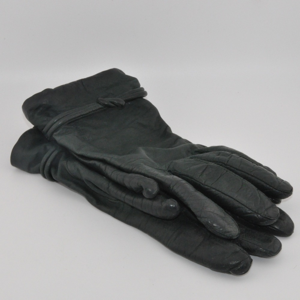 Wilsons‎ Leather Gloves Medium Green Good Knotted Wrist S4123 L